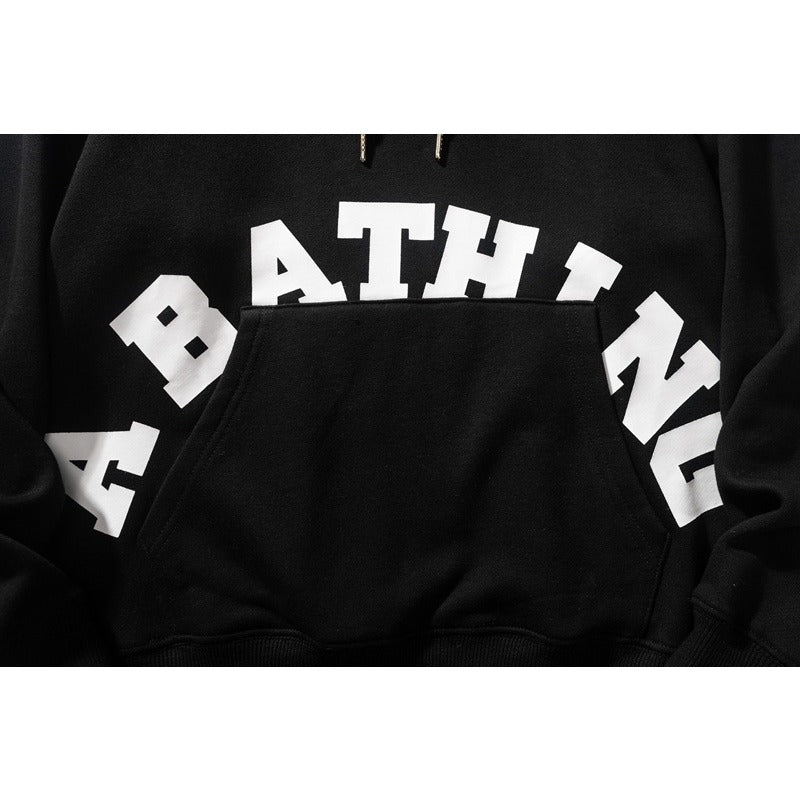 Bathing Ape Hoodie Man Alphabet Print Solid Color Shark