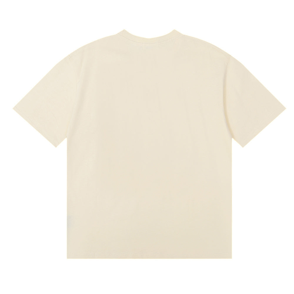 Rhude T Shirts Sunset Beach Pattern Printed Cotton Casual Short Sleeves Men and Women