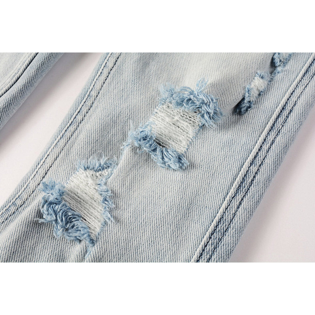 KSUBI Jeans Slim Fit Casual Stretch Ripped Jeans