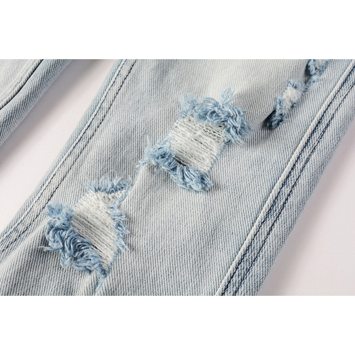 KSUBI Jeans Slim Fit Casual Stretch Ripped Jeans