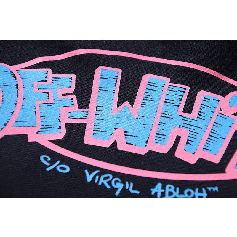 OW hoodie painting alphabet arrow print