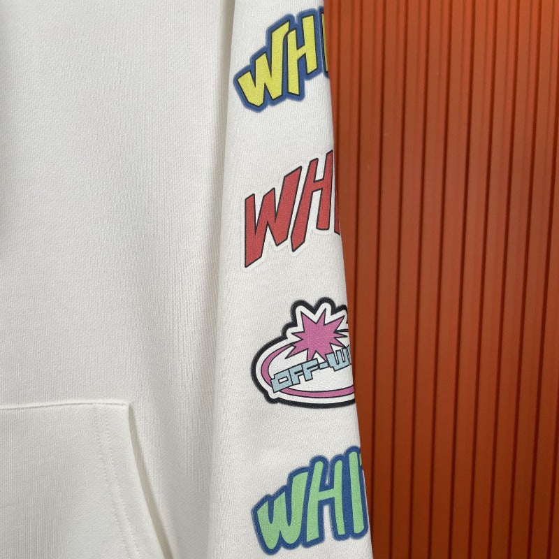 OW  hoodie Colorful graffiti Arrow Pattern Pullover Hood