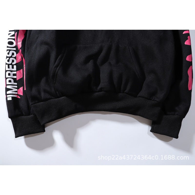 OW  hoodie dyed graffiti pink arrow hooded