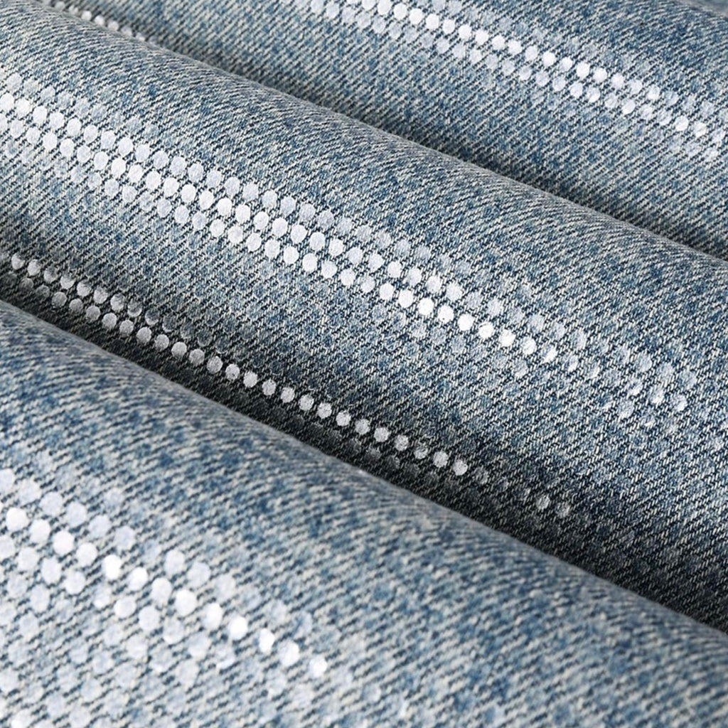 Mens trendy purple jeans, 100% cotton Jeans Rhinestones #103