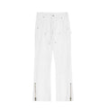 Men Jeans Zipper Slit Slightly Flared Casual Pants Loose Cargo Pants