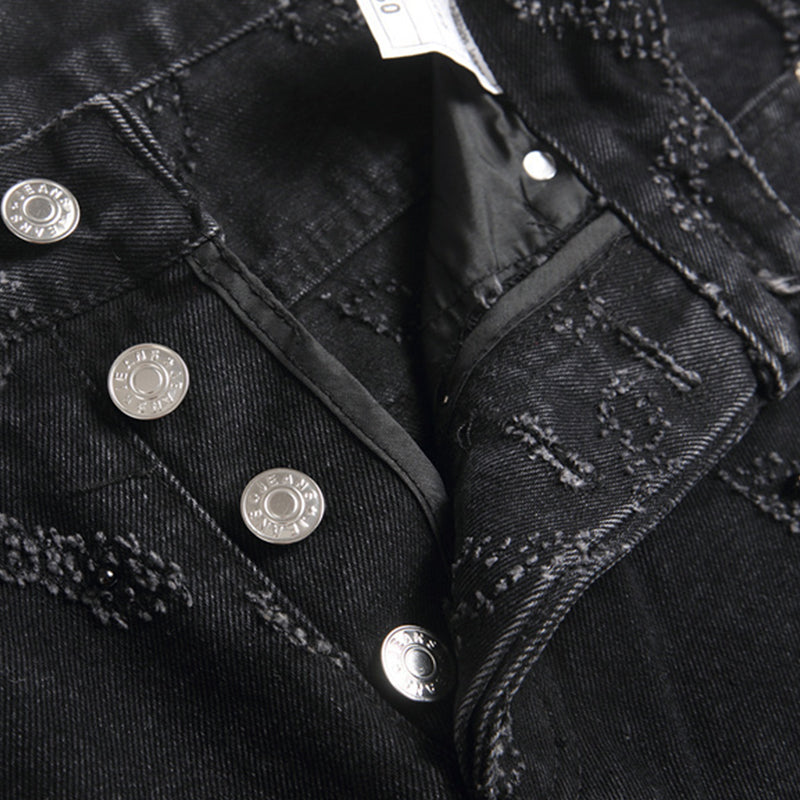 Mens Fashion Jeans Chain embroidery S8261#