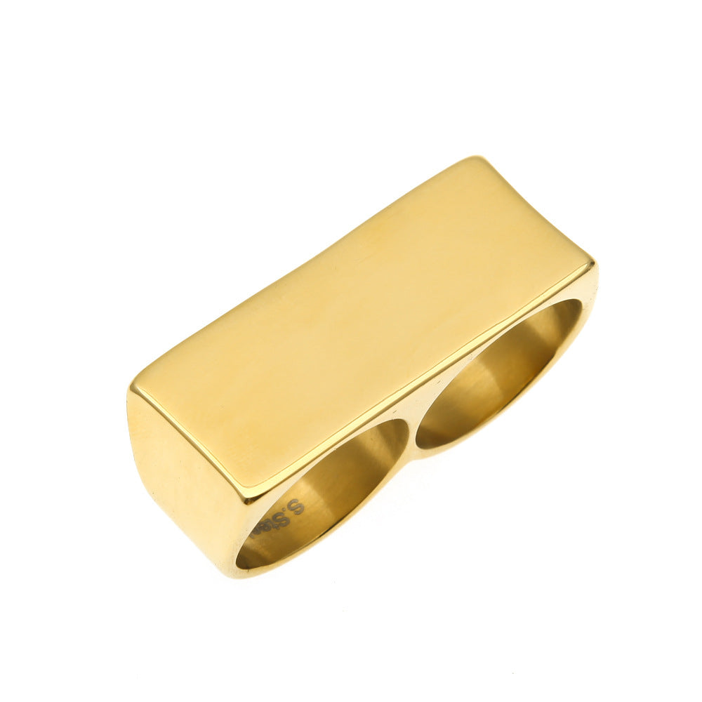 Rings Double Finger Stainless Steel Ring Vintage St. Valentine's Spectrum