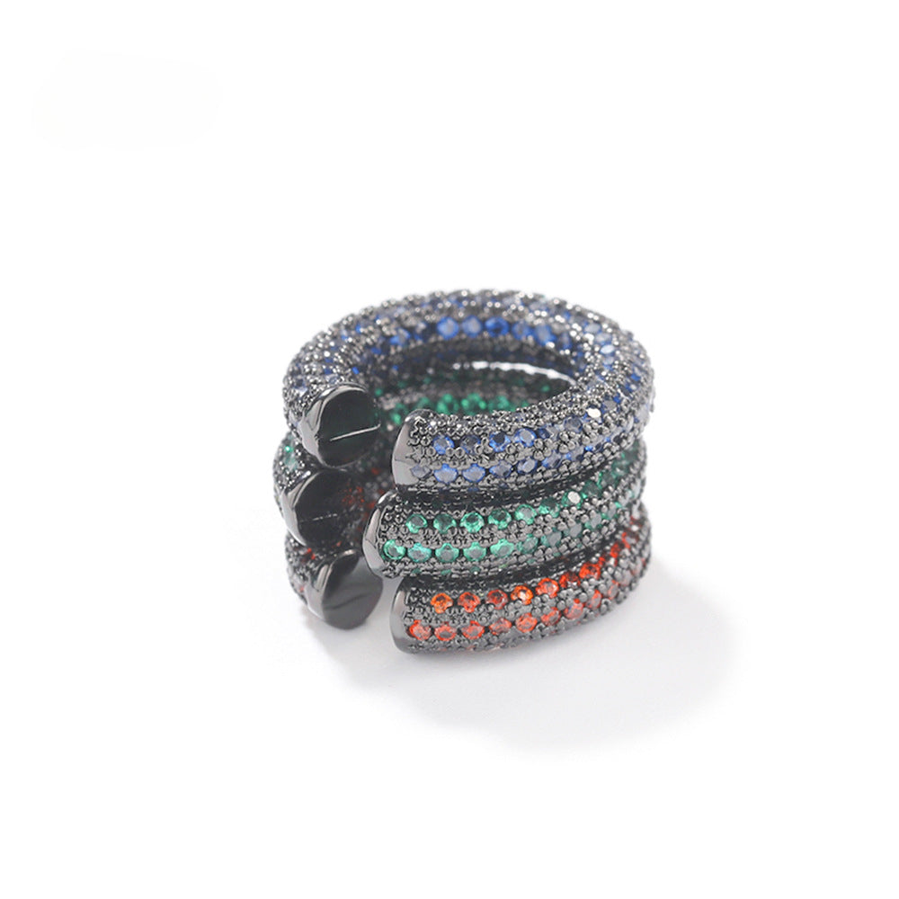 Earrings Hip Hop Zircon Ear Clips Spectrum