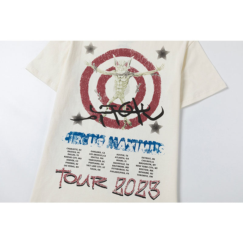 Travis Scott T-Shirt Travis Scott Utopia Tour Casual Print Short Sleeve T
