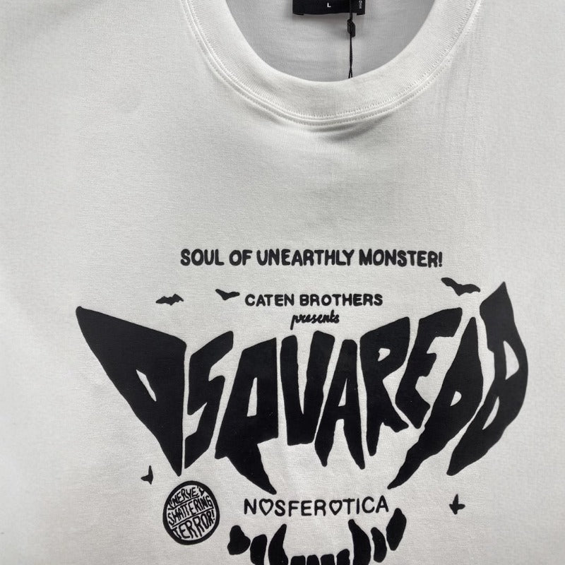 DSQ2 T Shirts Small Letter Crew Neck Top Bottom Shirt