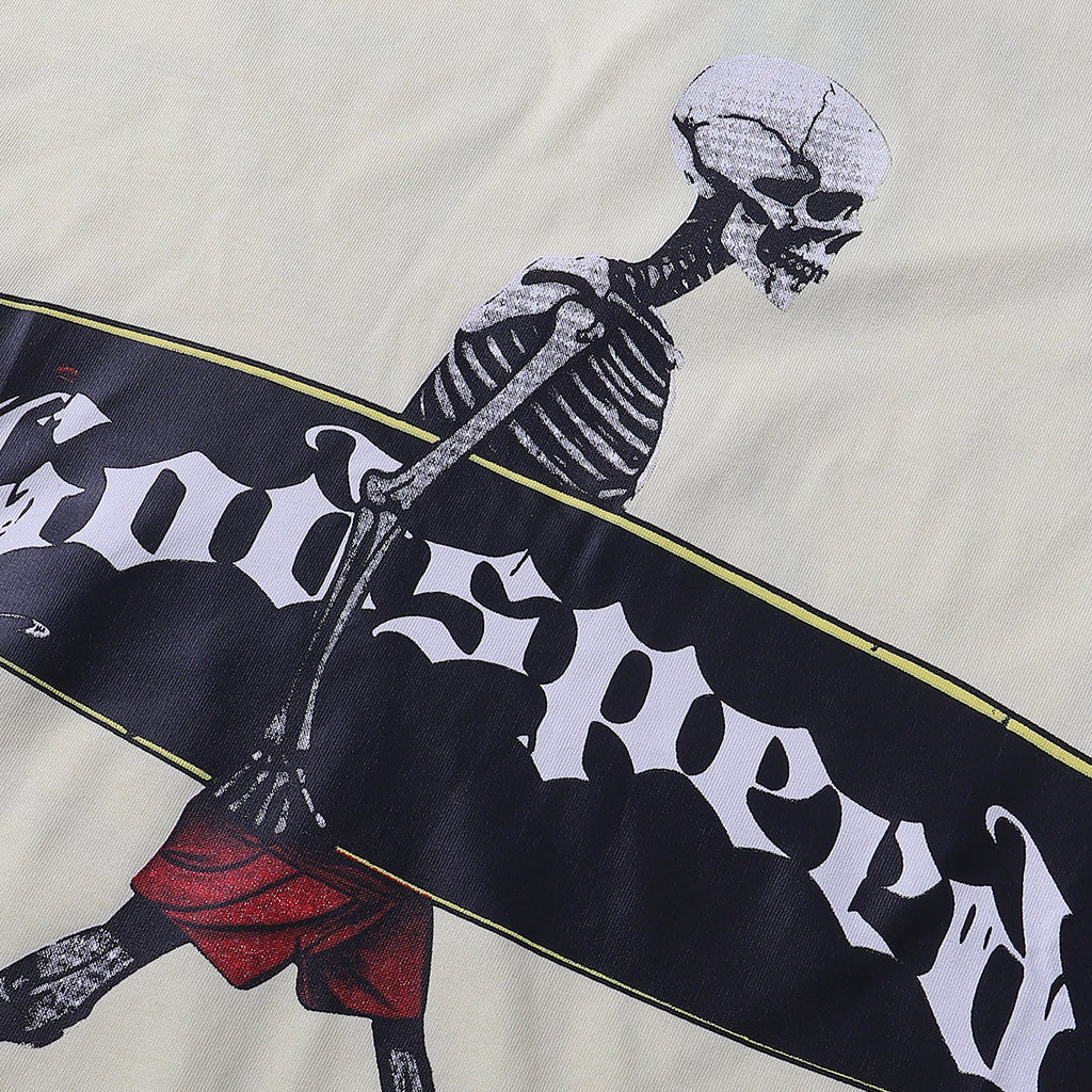 Godspeed T Shirts Skateboard Skull Junior Print Cotton Casual Short Sleeve Men and Women