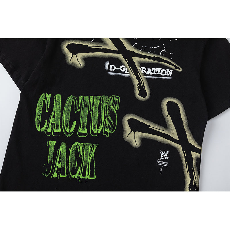 Travis Scott T Shirts x WWE SS25 Cockroach DX short-sleeved T-shirt