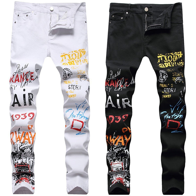 Mens Fashion Jeans Street graffiti style 5601# 5608#