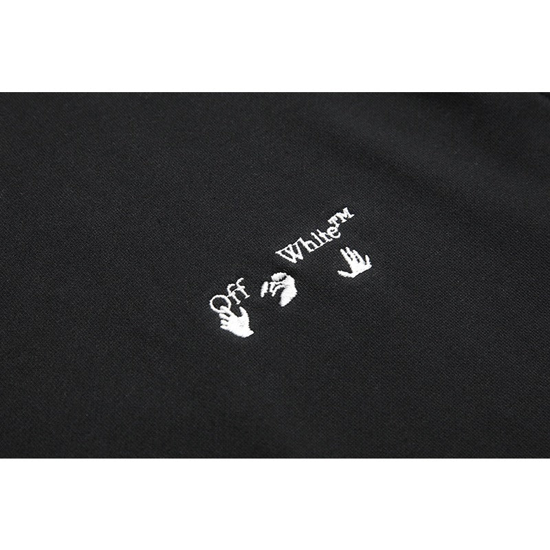 OW  hoodie creative color curved embroidered arrow hooded