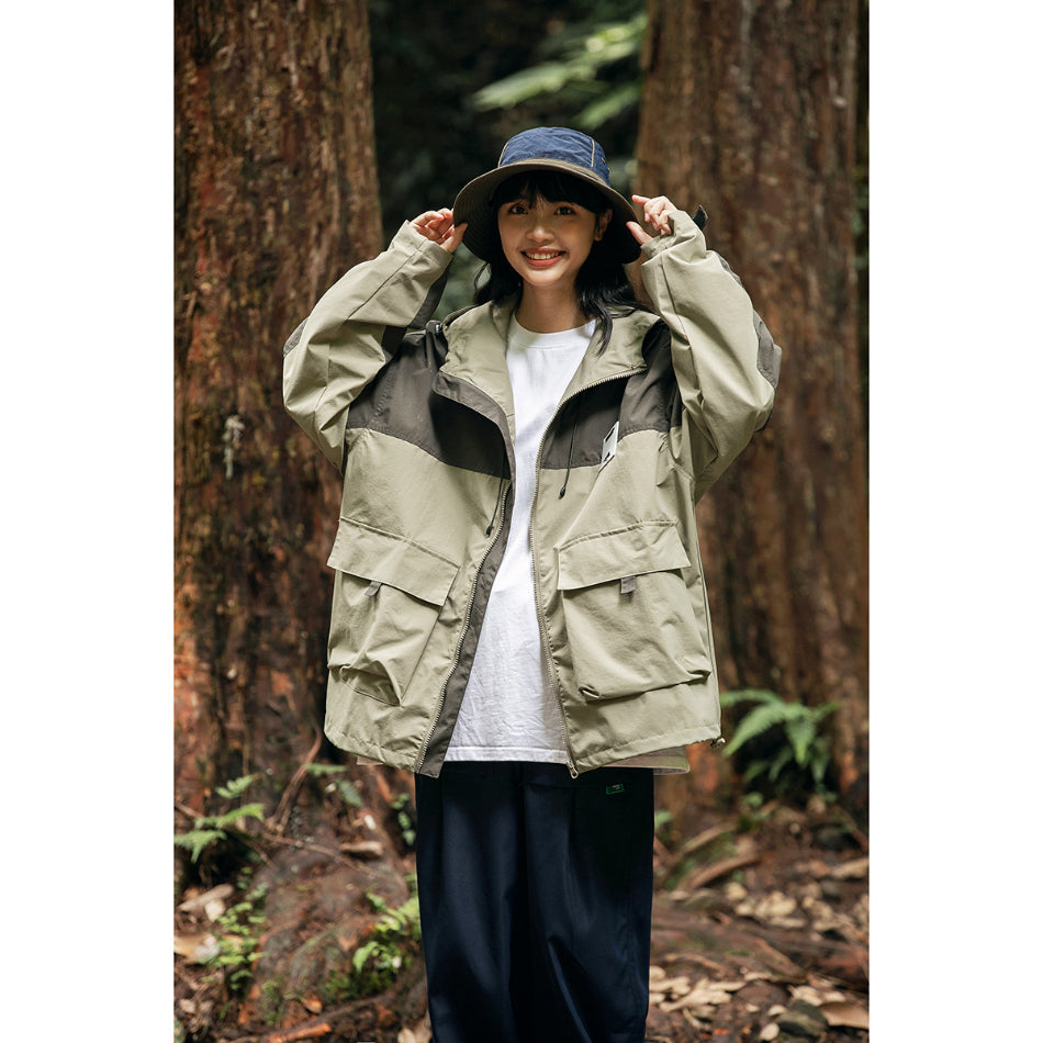 Unisex Jacket Vintage Shell Jacket Loose Hooded Coat Men's and Women's Jacket