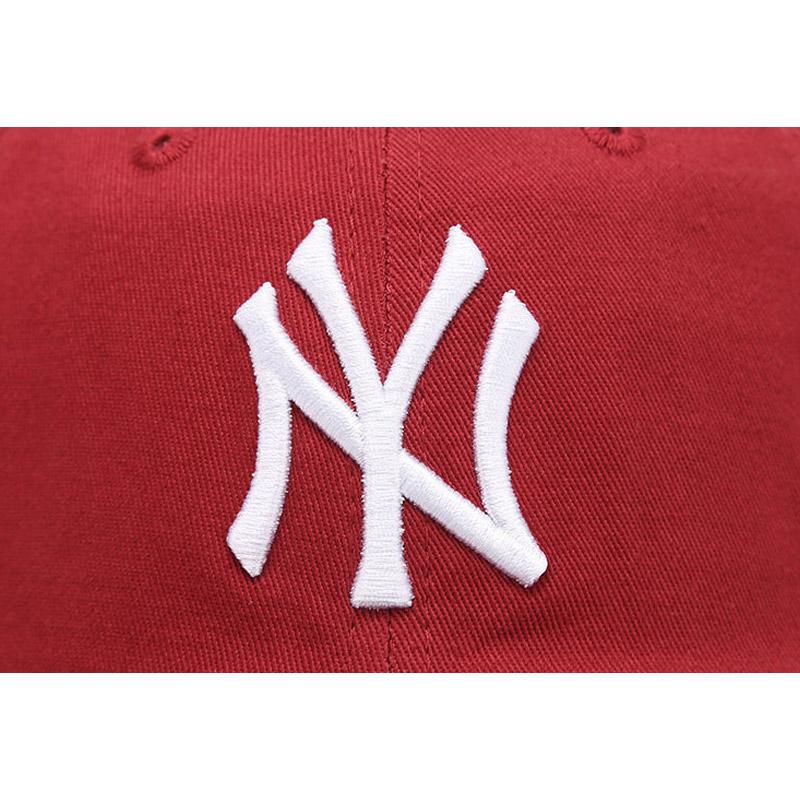 Dodgers and Yankees Baseball Cap 47brand Baseball Cap Women Wine Red Soft Top NY Embroidery La Cap Casual Hat