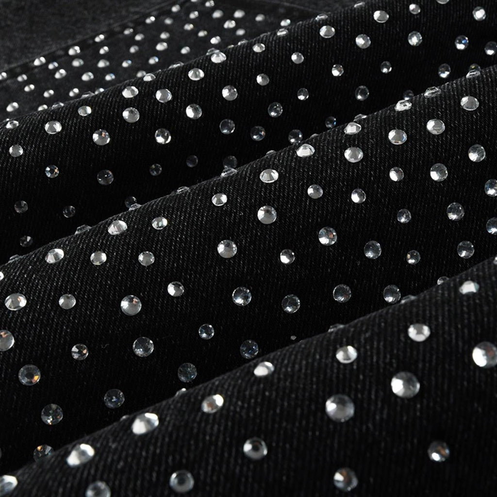 Mens trendy purple jeans, 100% cotton Rhinestones #104