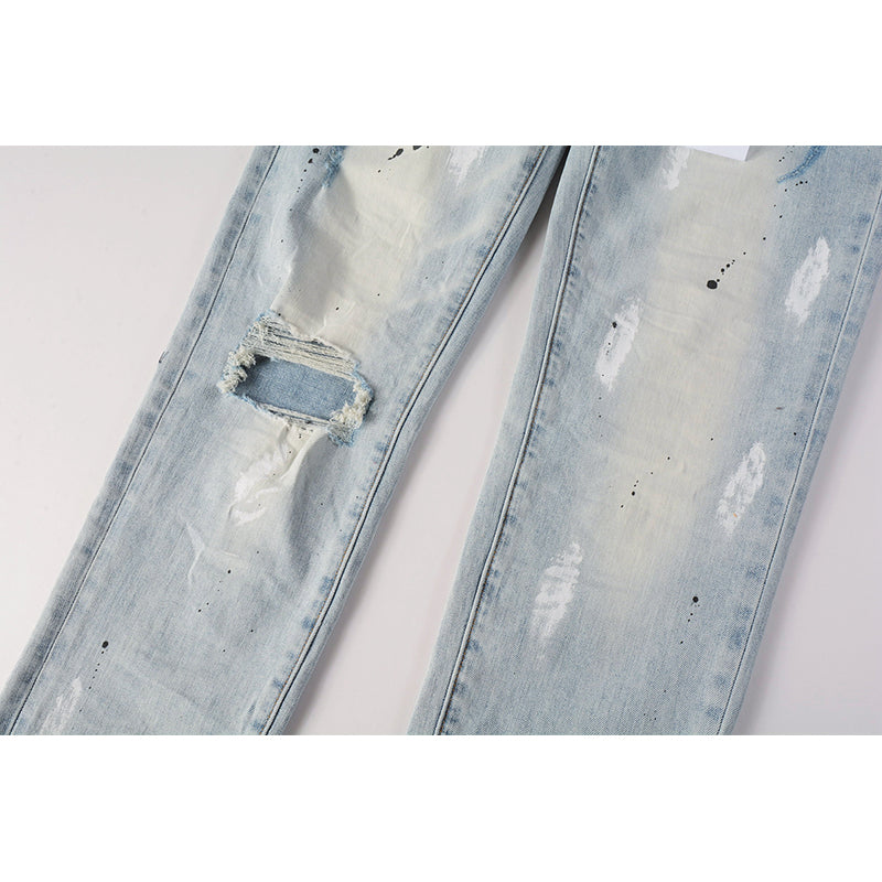 Mens trendy purple jeans, 100% cotton Pure Cotton High Street Trend