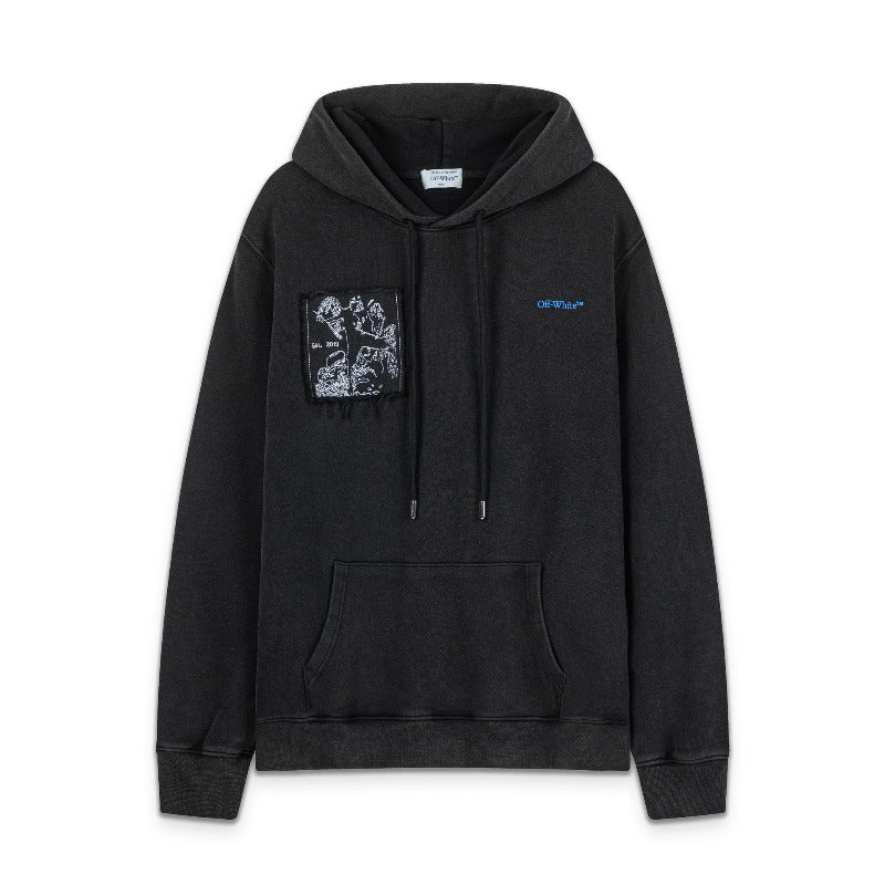 OW hoodie pocket letter portrait pattern pullover