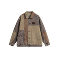 Unisex Jacket Washed Denim Jacket Lapel Loose Overalls