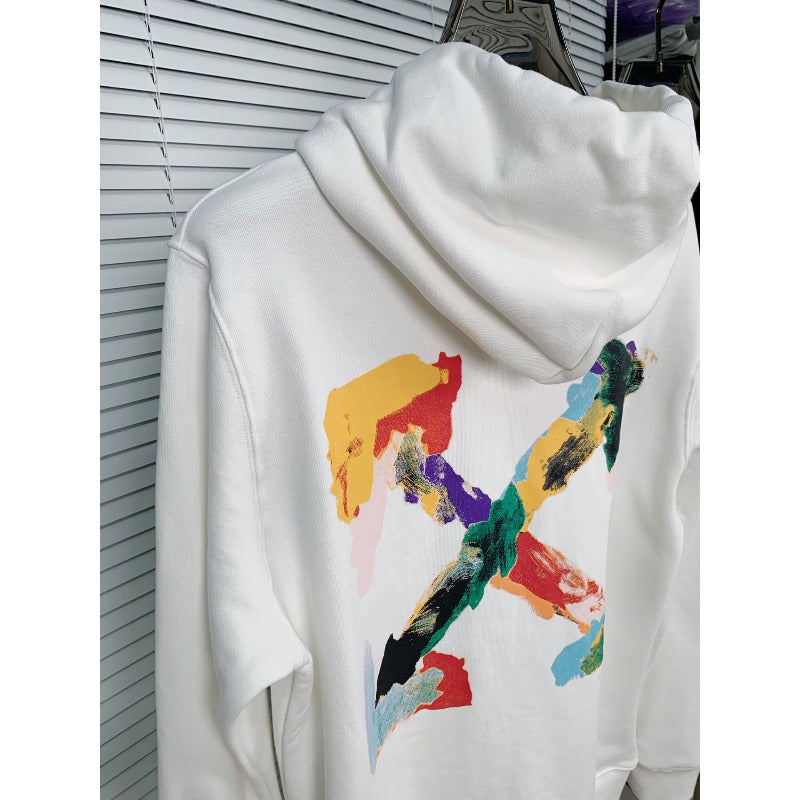 OW  hoodie painted arrow pattern hooded