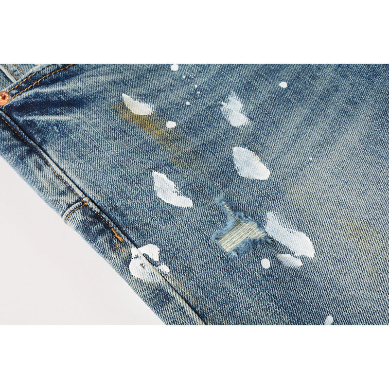 Mens trendy purple jeans, 100% cotton Pure Cotton High Street Trend