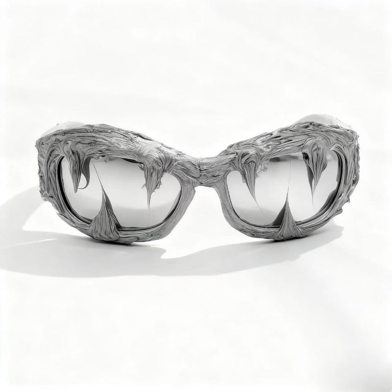 Trendy punk glasses y2k dark glue