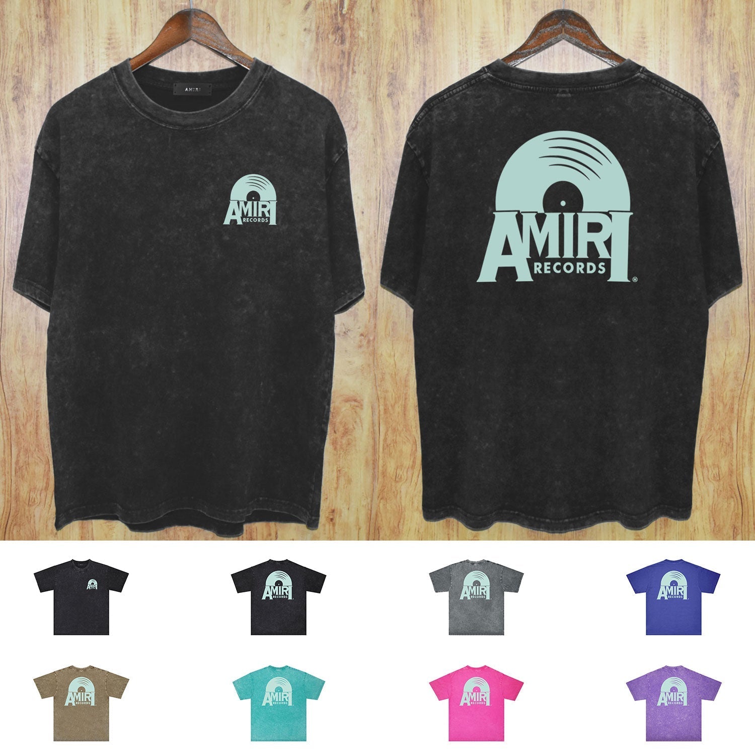 Amiri Washed Distressed T Shirt Printed Trendy Pure Cotton