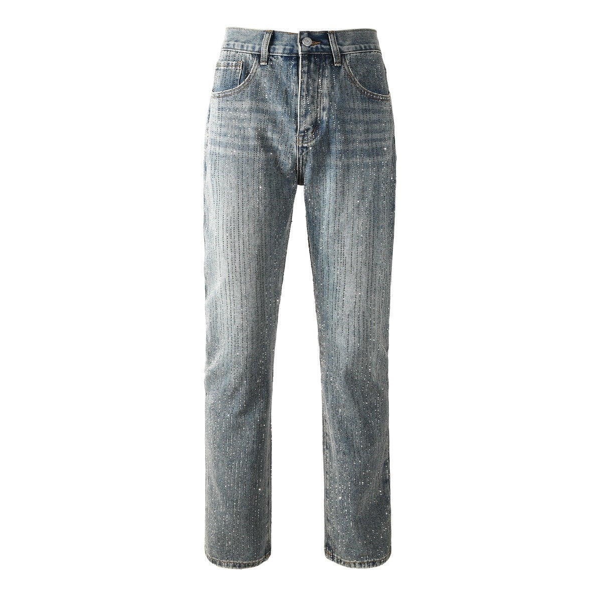 Mens trendy purple jeans, 100% cotton Rhinestones #9140