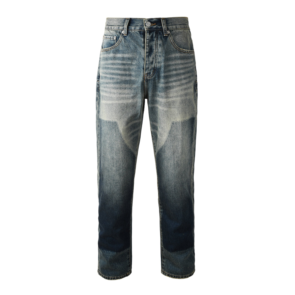 Mens trendy purple jeans, 100% cotton High Street Distressed