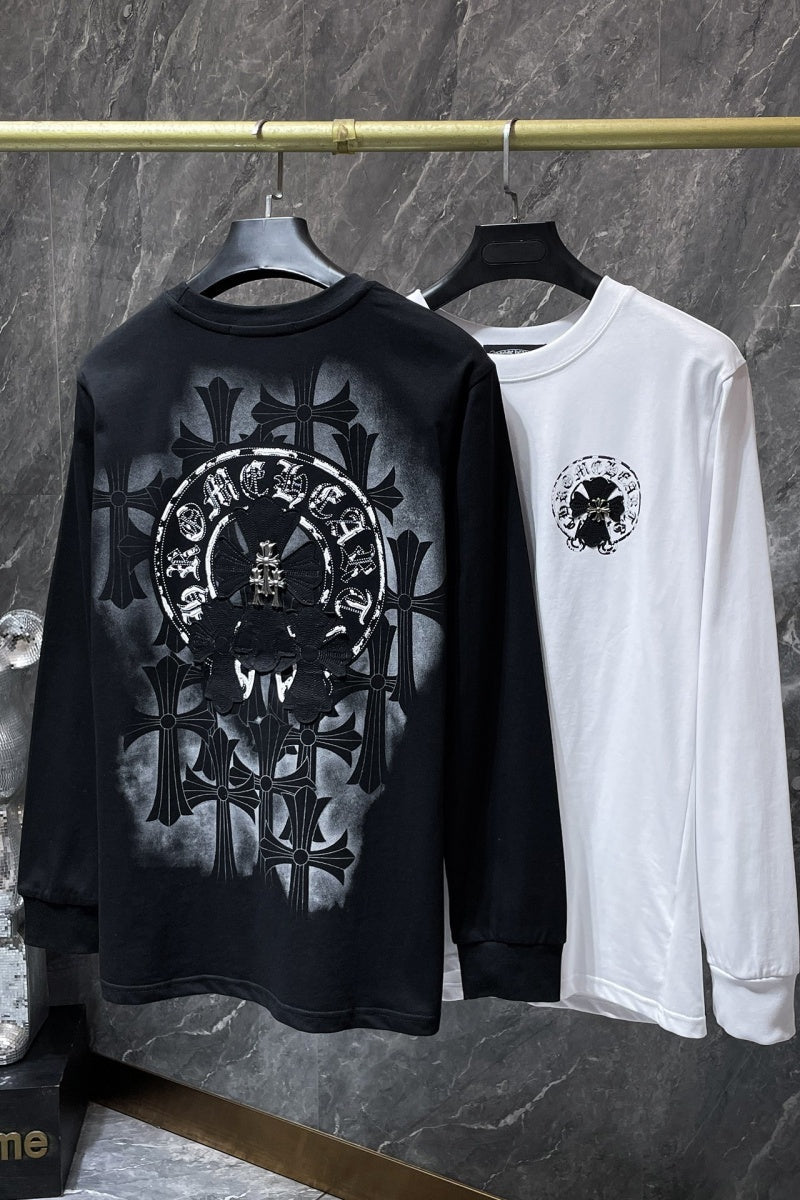 Chrome heart Long Sleeve Shirts High-quality 100% cotton streetwear