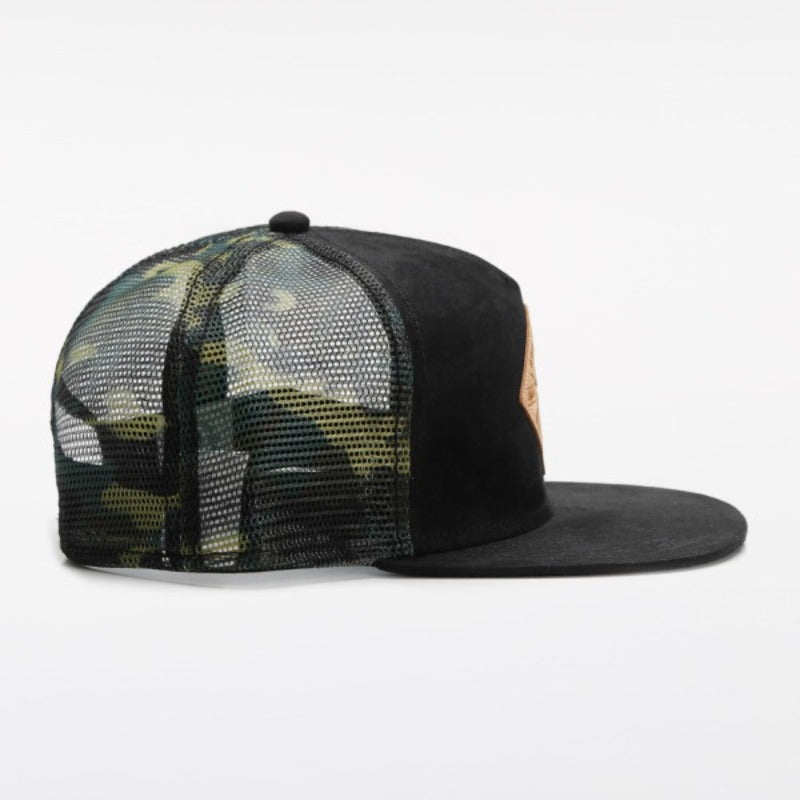 Trendy flat brimmed snapback hats hunting cap spring and summer camouflage mesh breathable