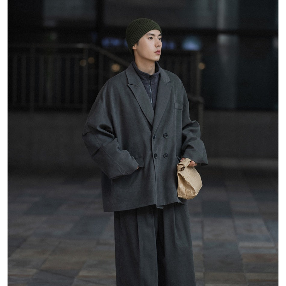 Unisex Jacket Vintage Leisure Suit Corduroy Workwear Jacket Men's Loose Spring and Autumn Coat