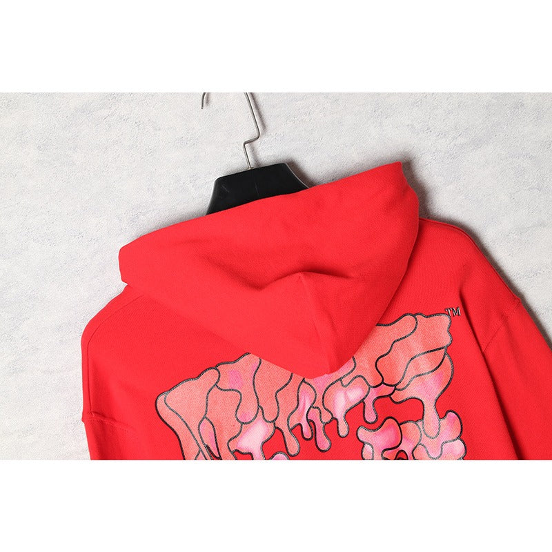 OW  hoodie渐变溶化箭头图案连帽