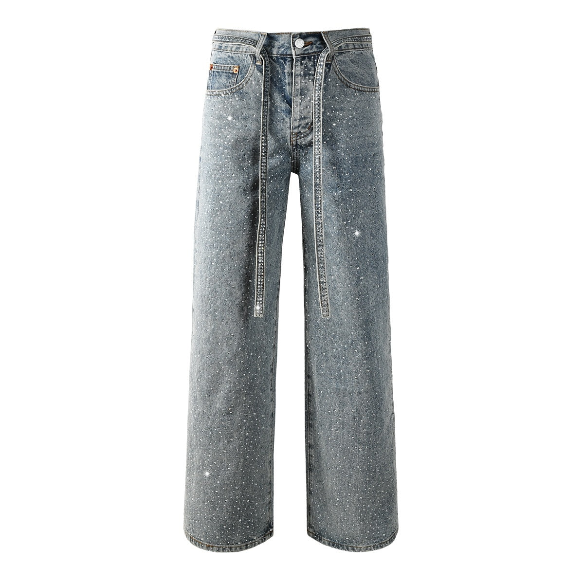 Mens trendy purple jeans, 100% cotton Jeans Rhinestones #9129