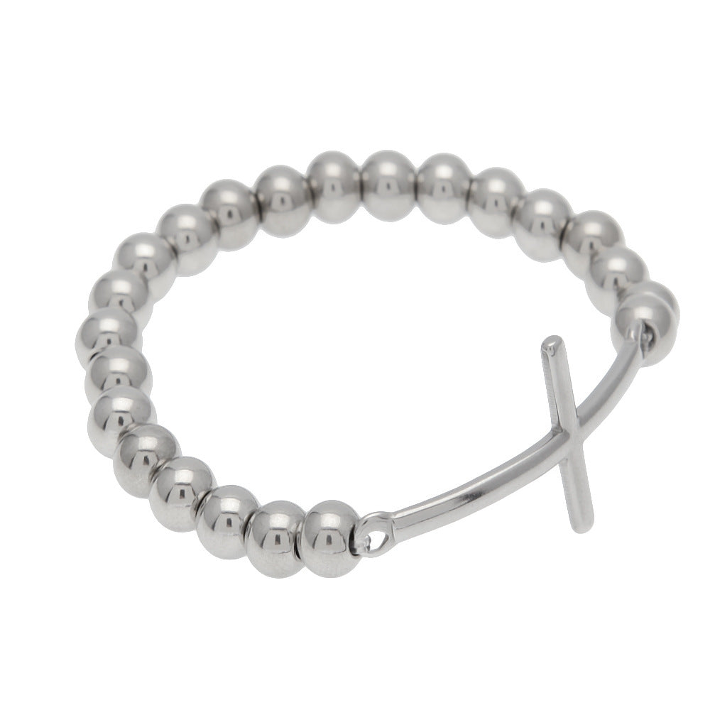 Bracelet Stainless Steel Color Retaining Hip Hop Bracelet Cross Pendant Stitching Crosses Royalty