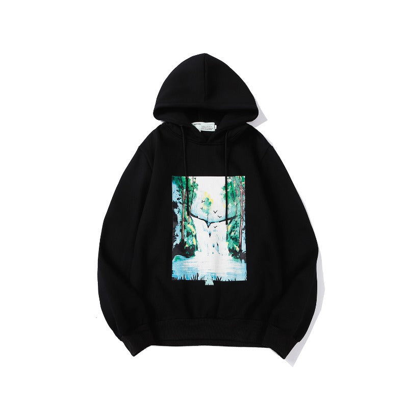 OW  hoodie speed bump landscape illustration fleece hooded