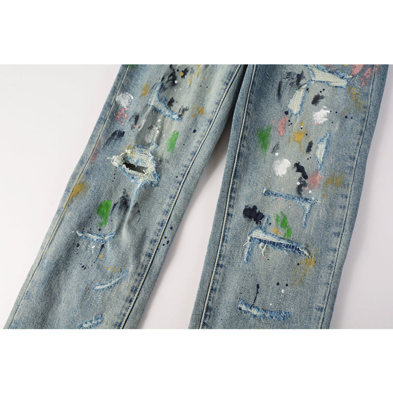 Mens trendy purple jeans, 100% cotton Pure Cotton High Street Trend