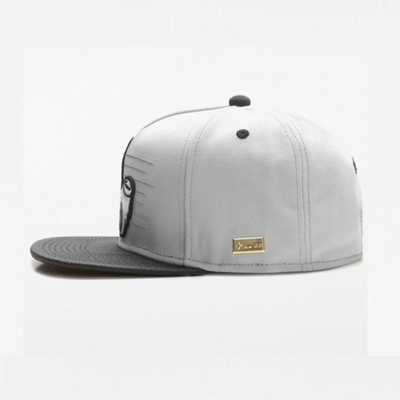 Trendy flat brimmed snapback hats cartoon