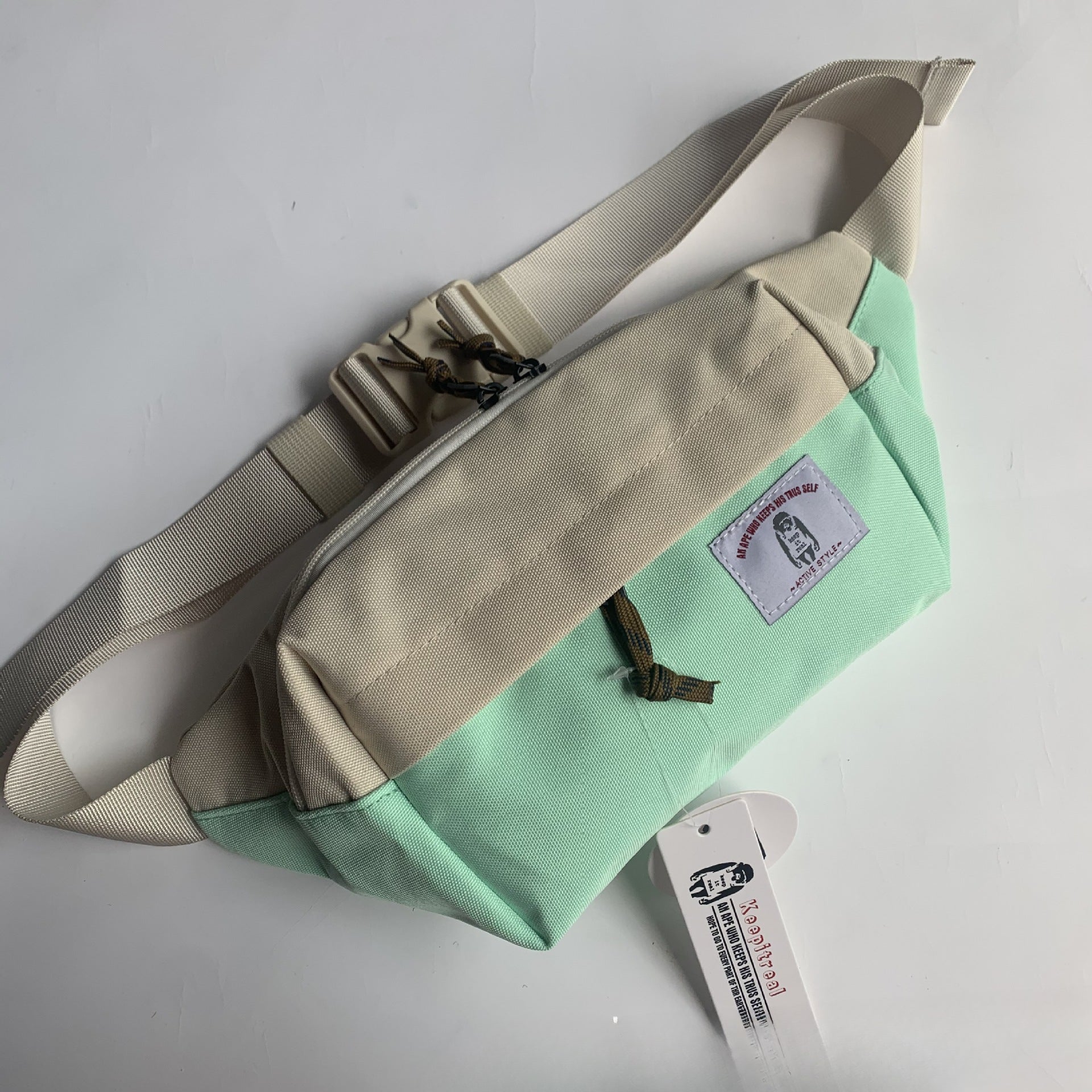 Mens Casual Bags Color Matching Waist Pack Breast Pack