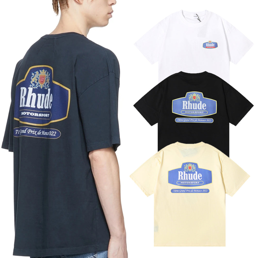 Rhude T Shirt Micro Logo Letter Badge Printed Short Sleeve T-Shirt