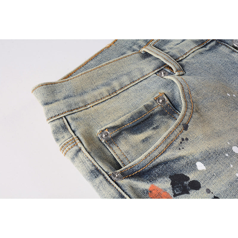 Mens trendy purple jeans, 100% cotton Pure Cotton High Street Trend