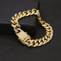 Bracelet Hip Hop Bracelet Full Diamond Gold Cuban Bracelet Spectrum St. Valentine's