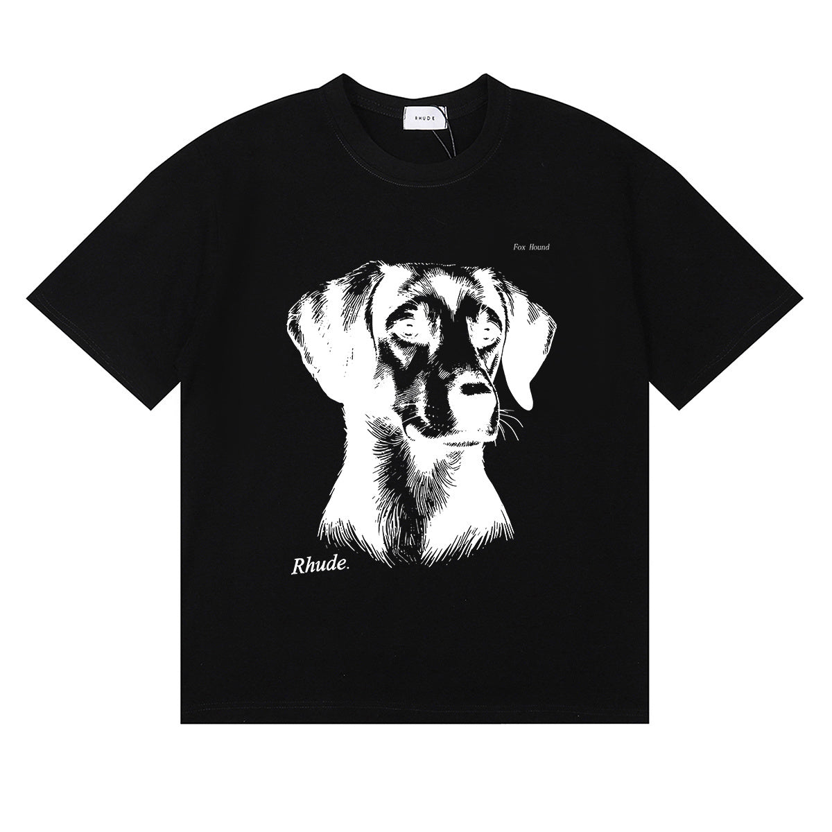Rhude T Shirts Fox Hound Cotton Casual Short Sleeve Men and Women