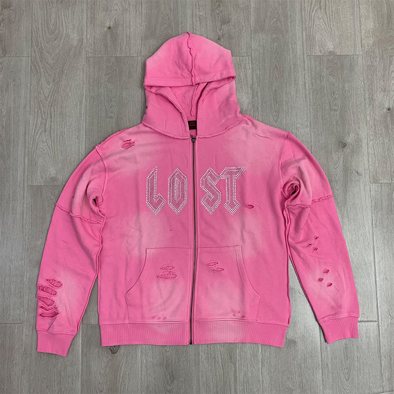 Lost intricacy Hoodie rhinestones