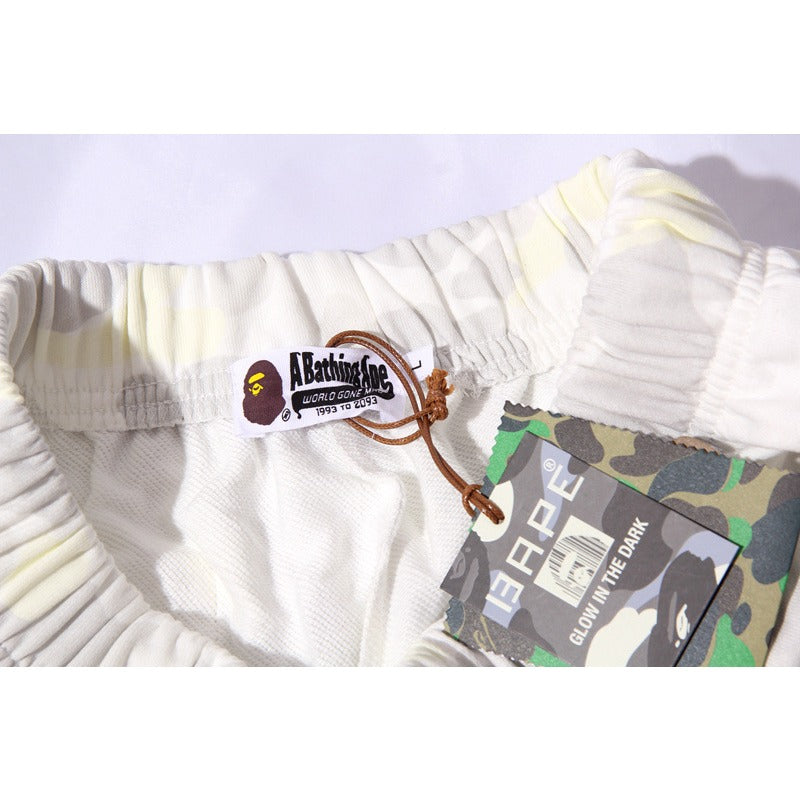 Bathing ape Bape Shorts Camo luminous shark side print five-point pants straight beach pants