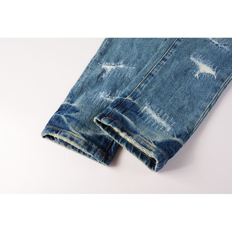 Mens trendy purple jeans, 100% cotton Pure Cotton High Street Trend