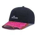 Trendy flat brimmed snapback hats curved brim missing corner sunshade adjustable