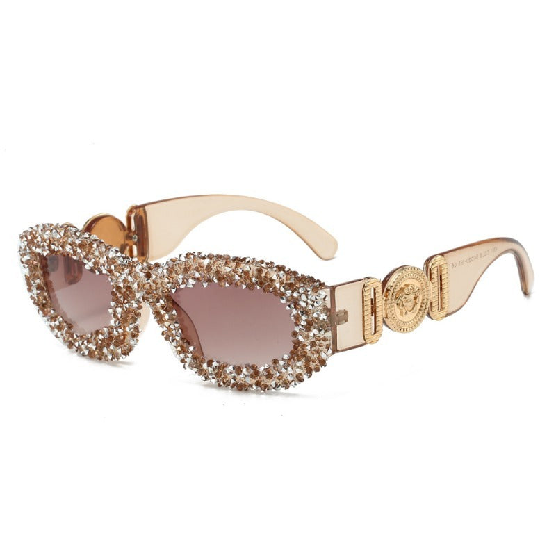 Trendy punk glasses diamond square