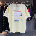 Rhude T Shirts Yacht Printing Cotton Loose Short Sleeves Men and Women